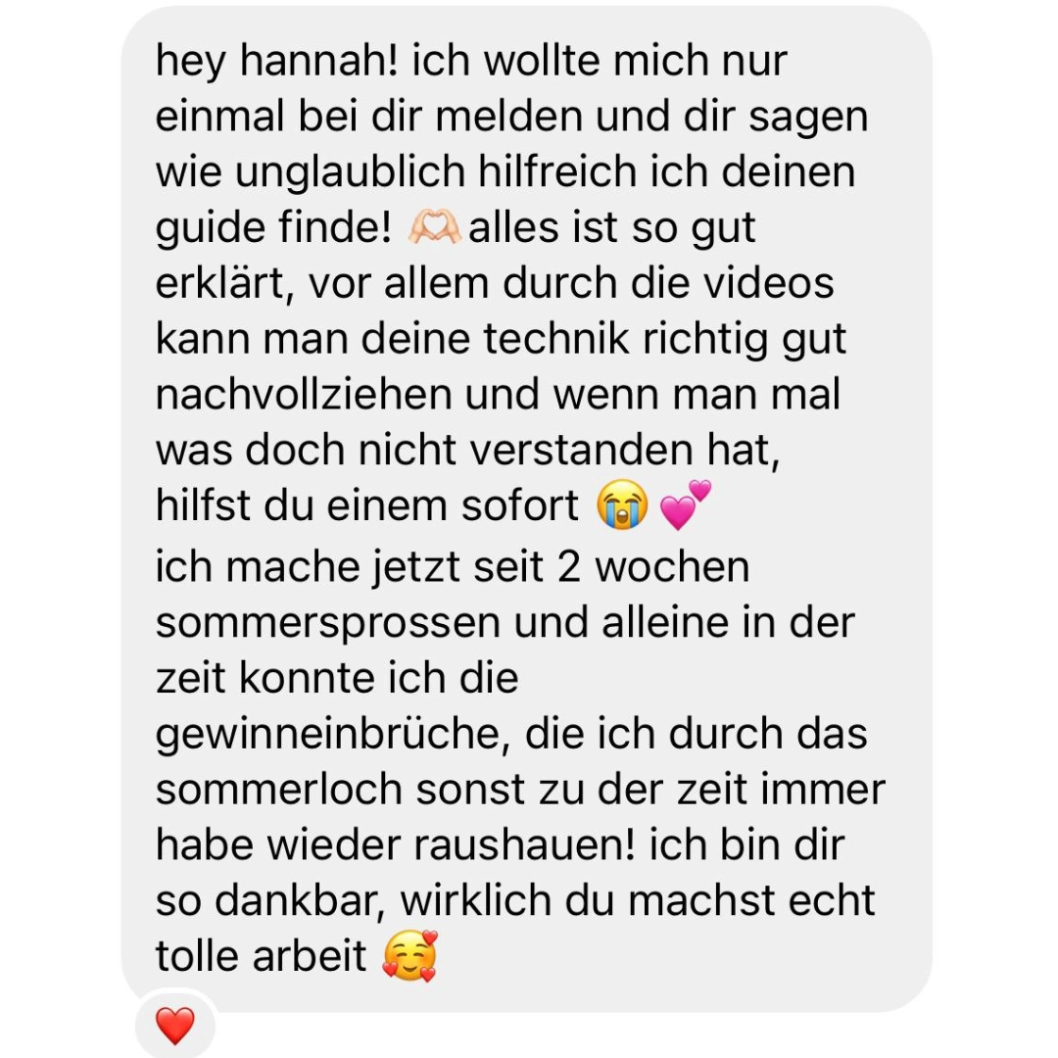 Erfahrung Empfehlung unechte Sommersprossen stechen lernen Hannah Junker Expertin Kurs Fake Freckles