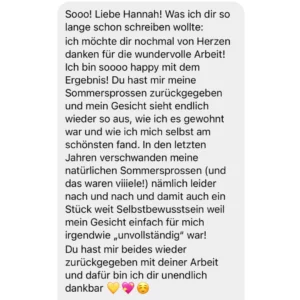 Unechte Sommersprossen stechen lassen - Erfahrung Empfehlung Deutschland Hannah Junker Femme Freckles